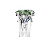 White gold Three-Stone Fancy Green Oval Cut Cut Diamond Ring with Trillion Side Stones on a Split Shank Band_5