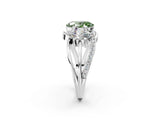 White gold Three-Stone Fancy Green Oval Cut Cut Diamond Split Shank Prong Set Ring_14