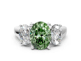 White gold Three-Stone Fancy Green Oval Cut Cut Solitaire Ring with Classic Prong Setting_12