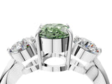 White gold Three-Stone Fancy Green Oval Cut Diamond Channel Set Engagement Ring with Prong Setting_16