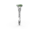 White gold Three-Stone Fancy Green Oval  Cut Diamond Pavé Band with Four-Prong Setting_30