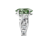 White gold Three-Stone Fancy Green Oval  Cut Diamond Pavé Band with Four-Prong Setting_33