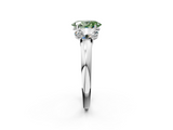 White gold Three-Stone Fancy Green Oval  Cut Diamond Ring with Channel-Set Band and Four-Prong Setting_51