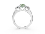 White gold Three-Stone Fancy Green Oval  Cut Diamond Ring with Channel-Set Band and Four-Prong Setting_52