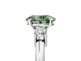 White gold Three-Stone Fancy Green Oval  Cut Diamond Solitaire with Prong Setting and Classic Band_46