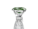 White gold Three-Stone Fancy Green Oval  Cut Diamond Twist Band with Prong Setting_55