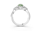 White gold Three-Stone Fancy Green Pear Cut Brilliant Diamond Solitaire Ring with Tapered Band and Four-Prong Setting_52