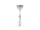 White gold Three-Stone Fancy Green Pear Cut Brilliant Diamond Solitaire Ring with Tapered Band and Four-Prong Setting_57