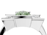White gold Three Stone Fancy Green Pear Cut Cut Channel Set Diamond Ring_28