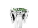 White gold Three Stone Fancy Green Pear Cut Cut Channel Set Diamond Ring_29
