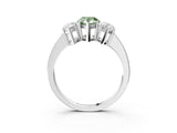 White gold Three-Stone Fancy Green Pear Cut Cut Diamond Engagement Ring with Flat Band and Four-Prong Setting_15