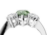 White gold Three-Stone Fancy Green Pear Cut Cut Diamond Engagement Ring with Flat Band and Four-Prong Setting_16