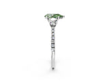 White gold Three-Stone Fancy Green Pear Cut Cut Diamond Pavé Band with Prong Setting_29