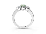 White gold Three-Stone Fancy Green Pear Cut Cut Diamond Ring with Channel Set Band and Four-Prong Setting_15