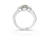 White gold Three-Stone Fancy Green Pear Cut Cut Diamond Ring with Channel Set Band and Four-Prong Setting_27