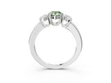 White gold Three-Stone Fancy Green Pear Cut Cut Diamond Ring with Channel Set Band and Four-Prong Setting_33