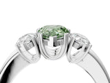 White gold Three-Stone Fancy Green Pear Cut Cut Diamond Ring with Channel Set Band and Four-Prong Setting_34