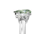 White gold Three-Stone Fancy Green Pear Cut Cut Diamond Ring with Channel Set Band and Four-Prong Setting_35