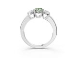 White gold Three-Stone Fancy Green Pear Cut Cut Diamond Ring with Channel Set Band and Four-Prong Setting_63