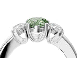 White gold Three-Stone Fancy Green Pear Cut Cut Diamond Ring with Channel Set Band and Four-Prong Setting_64