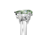 White gold Three-Stone Fancy Green Pear Cut Cut Diamond Ring with Channel Set Band and Four-Prong Setting_65