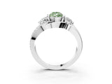 White gold Three-Stone Fancy Green Pear Cut Cut Diamond Split Shank Prong Set Ring_15