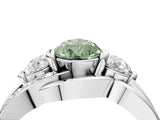 White gold Three-Stone Fancy Green Pear Cut Cut Diamond Split Shank Prong Set Ring_16