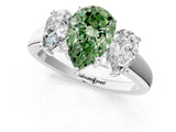 White gold Three-Stone Fancy Green Pear Cut Cut Solitaire Ring with Classic Prong Setting_13