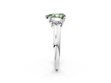 White gold Three-Stone Fancy Green Pear Cut Cut Solitaire Ring with Classic Prong Setting_14