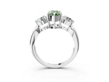 White gold Three-Stone Fancy Green Pear Cut Diamond Channel Set Engagement Ring with Prong Setting_15
