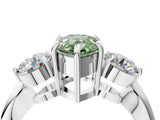 White gold Three-Stone Fancy Green Pear Cut Diamond Channel Set Engagement Ring with Prong Setting_16