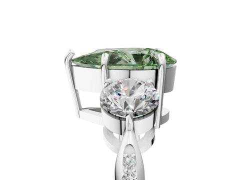 White gold Three-Stone Fancy Green Pear Cut Diamond Channel Set Engagement Ring with Prong Setting_17