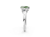 White gold Three-Stone Fancy Green Pear Cut Diamond Engagement Ring with Prong Setting_17