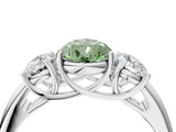 White gold Three-Stone Fancy Green Pear Cut Diamond Engagement Ring with Prong Setting_19