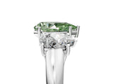 White gold Three-Stone Fancy Green Pear Cut Diamond Engagement Ring with Prong Setting_20
