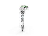 White gold Three-Stone Fancy Green Pear  Cut Diamond Pavé Band with Four-Prong Setting_30
