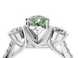 White gold Three-Stone Fancy Green Pear  Cut Diamond Pavé Band with Four-Prong Setting_32