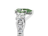 White gold Three-Stone Fancy Green Pear  Cut Diamond Pavé Band with Four-Prong Setting_33