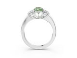 White gold Three-Stone Fancy Green Pear  Cut Diamond Ring with Channel-Set Band and Four-Prong Setting_92