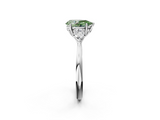White gold Three-Stone Fancy Green Pear  Cut Diamond Ring with Pear Side Stones in Four-Prong Setting_111