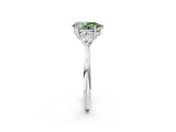 White gold Three-Stone Fancy Green Pear Cut Diamond Ring with Pear  Side Stones in Four-Prong Setting_62