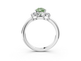 White gold Three-Stone Fancy Green Pear  Cut Diamond Solitaire with Prong Setting and Classic Band_44