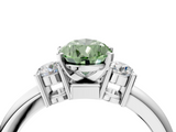 White gold Three-Stone Fancy Green Pear  Cut Diamond Solitaire with Prong Setting and Classic Band_45
