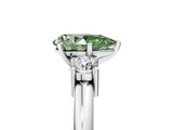 White gold Three-Stone Fancy Green Pear  Cut Diamond Solitaire with Prong Setting and Classic Band_46