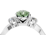 White gold Three-Stone Fancy Green Pear  Cut Diamond Twist Band with Prong Setting_37