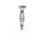 White gold Three-Stone Fancy Green Pear  Cut Diamond Twist Band with Prong Setting_40