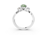 White gold Three-Stone Fancy Green Pear  Cut Diamond Twist Band with Prong Setting_41