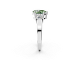 White gold Three-Stone Fancy Green Pear  Cut Solitaire Ring with Prong Setting_5