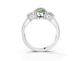 White gold Three-Stone Fancy Green Pear  Cut Solitaire Ring with Prong Setting_6