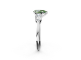 White gold Three-Stone Fancy Green Pear  Diamond Ring with Pear Side Stones in Four-Prong Setting_61